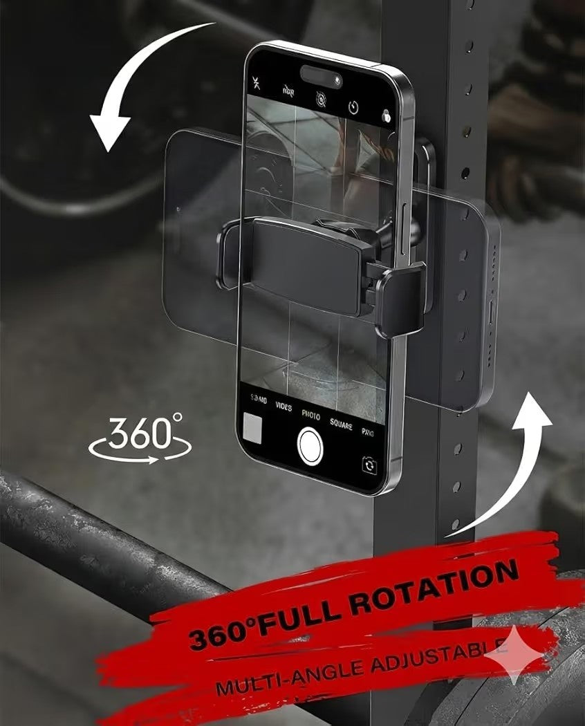 REWOP Multipurpose Magnetic Mobile Phone Holder for Gym, Office, Kitchen for Influencers Accessories Compatible with All Smartphones (Clamp)